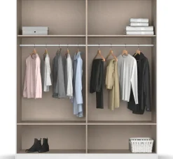 rauch Drehtürenschrank »Kleiderschrank Schrank Garderobe Wäscheschrank BARI« mit Schubkästen und modernem Griff in Graumetallic MADE IN GERMANY