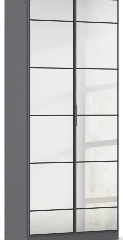 rauch Drehtürenschrank »Kleiderschrank Schrank Garderobe Schlafzimmerschrank ACERO« praktisch in Tiefe 41 cm mit vielen Einlegeböden,Spiegelfront in moderner Loft-Optik MADE IN GERMANY