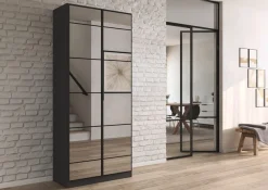 rauch Drehtürenschrank »Kleiderschrank Schrank Garderobe Schlafzimmerschrank ACERO« praktisch in Tiefe 41 cm mit vielen Einlegeböden,Spiegelfront in moderner Loft-Optik MADE IN GERMANY