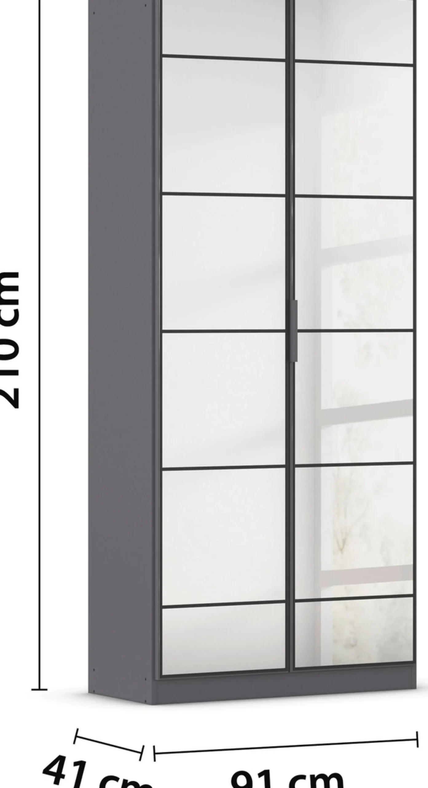 rauch Drehtürenschrank »Kleiderschrank Schrank Garderobe Schlafzimmerschrank ACERO« praktisch in Tiefe 41 cm mit vielen Einlegeböden,Spiegelfront in moderner Loft-Optik MADE IN GERMANY