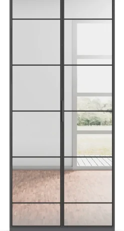 rauch Drehtürenschrank »Kleiderschrank Schrank Garderobe Schlafzimmerschrank ACERO« praktisch in Tiefe 41 cm mit vielen Einlegeböden,Spiegelfront in moderner Loft-Optik MADE IN GERMANY