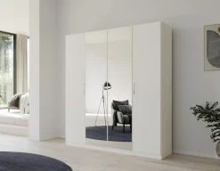 rauch Drehtürenschrank »Kleiderschrank Schrank Garderobe Ankleide PURE BY QUADRA SPIN« Breiten: 181/226/271 cm, Höhe 210 cm,in puristischem Design mit Griffen in Alufarben MADE IN GERMANY