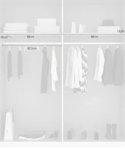 rauch Drehtürenschrank »Kleiderschrank Schrank Garderobe Ankleide PURE BY QUADRA SPIN« Breiten: 181/226/271 cm, Höhe 210 cm,in puristischem Design mit Griffen in Alufarben MADE IN GERMANY