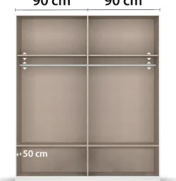 rauch Drehtürenschrank »Kleiderschrank Schrank Garderobe Wäscheschrank BARI mit Spiegel« mit Schubkästen und modernem Griff in Graumetallic MADE IN GERMANY