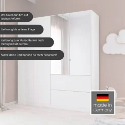 rauch Drehtürenschrank »Kleiderschrank Schrank Garderobe COSTA in den Breiten 91/136/181 cm« in 3 Ausstattungen BASIC/CLASSIC/PREMIUM,viel Platz, grifflose Front und Push-to-Open Funktion MADE IN GERMANY