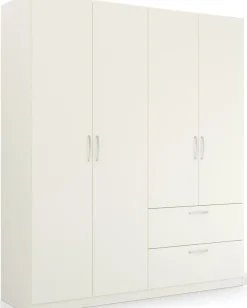 rauch Drehtürenschrank »Kleiderschrank Schrank Garderobe Ankleide PURE BY QUADRA SPIN« Breiten: 181/226/271 cm, Höhe 210 cm,in puristischem Design mit Griffen in Alufarben MADE IN GERMANY