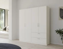 rauch Drehtürenschrank »Kleiderschrank Schrank Garderobe Ankleide PURE BY QUADRA SPIN« Breiten: 181/226/271 cm, Höhe 210 cm,in puristischem Design mit Griffen in Alufarben MADE IN GERMANY