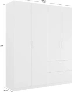 rauch Drehtürenschrank »Kleiderschrank Schrank Garderobe Ankleide PURE BY QUADRA SPIN« Breiten: 181/226/271 cm, Höhe 210 cm,in puristischem Design mit Griffen in Alufarben MADE IN GERMANY