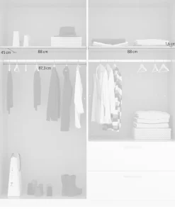 rauch Drehtürenschrank »Kleiderschrank Schrank Garderobe Ankleide PURE BY QUADRA SPIN« Breiten: 181/226/271 cm, Höhe 210 cm,in puristischem Design mit Griffen in Alufarben MADE IN GERMANY