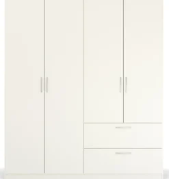rauch Drehtürenschrank »Kleiderschrank Schrank Garderobe Ankleide PURE BY QUADRA SPIN« Breiten: 181/226/271 cm, Höhe 210 cm,in puristischem Design mit Griffen in Alufarben MADE IN GERMANY