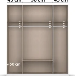 rauch Drehtürenschrank »Kleiderschrank Schrank Garderobe Wäscheschrank BARI« mit Schubasten mittig, moderner Griff in Graumetallic MADE IN GERMANY