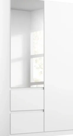rauch Drehtürenschrank »Kleiderschrank Schrank Garderobe Wäscheschrank Ankleide NIDDA« Breiten 91/136/181 cm,mit vollflächig aufgelegten Spiegel grifflose Front MADE IN GERMANY