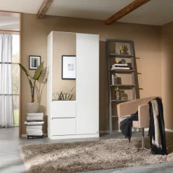 rauch Drehtürenschrank »Kleiderschrank Schrank Garderobe Wäscheschrank Ankleide NIDDA« Breiten 91/136/181 cm,mit vollflächig aufgelegten Spiegel grifflose Front MADE IN GERMANY