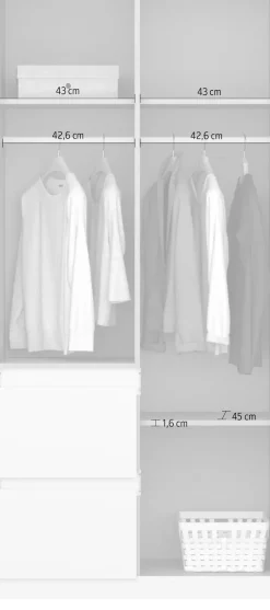 rauch Drehtürenschrank »Kleiderschrank Schrank Garderobe Wäscheschrank Ankleide NIDDA« Breiten 91/136/181 cm,mit vollflächig aufgelegten Spiegel grifflose Front MADE IN GERMANY