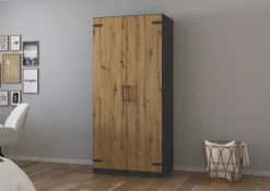rauch Drehtürenschrank »Kleiderschrank Jugendzimmer Kinderzimmer StauraumHolmes« Breite 91/Höhe 197/Tiefe 54cm - Industrial Style - MADE IN GERMANY