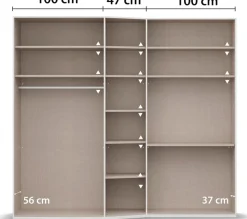 rauch Drehtürenschrank »Kleiderschrank Schrank Garderobe Wäscheschrank WAVE« Breiten 247/297 cm, Höhe 222 cm, inkl. SOFT-CLOSE-FUNKTION,in 2 unterschiedlichen Tiefen, mit Soft-Close Funktion MADE IN GERMANY