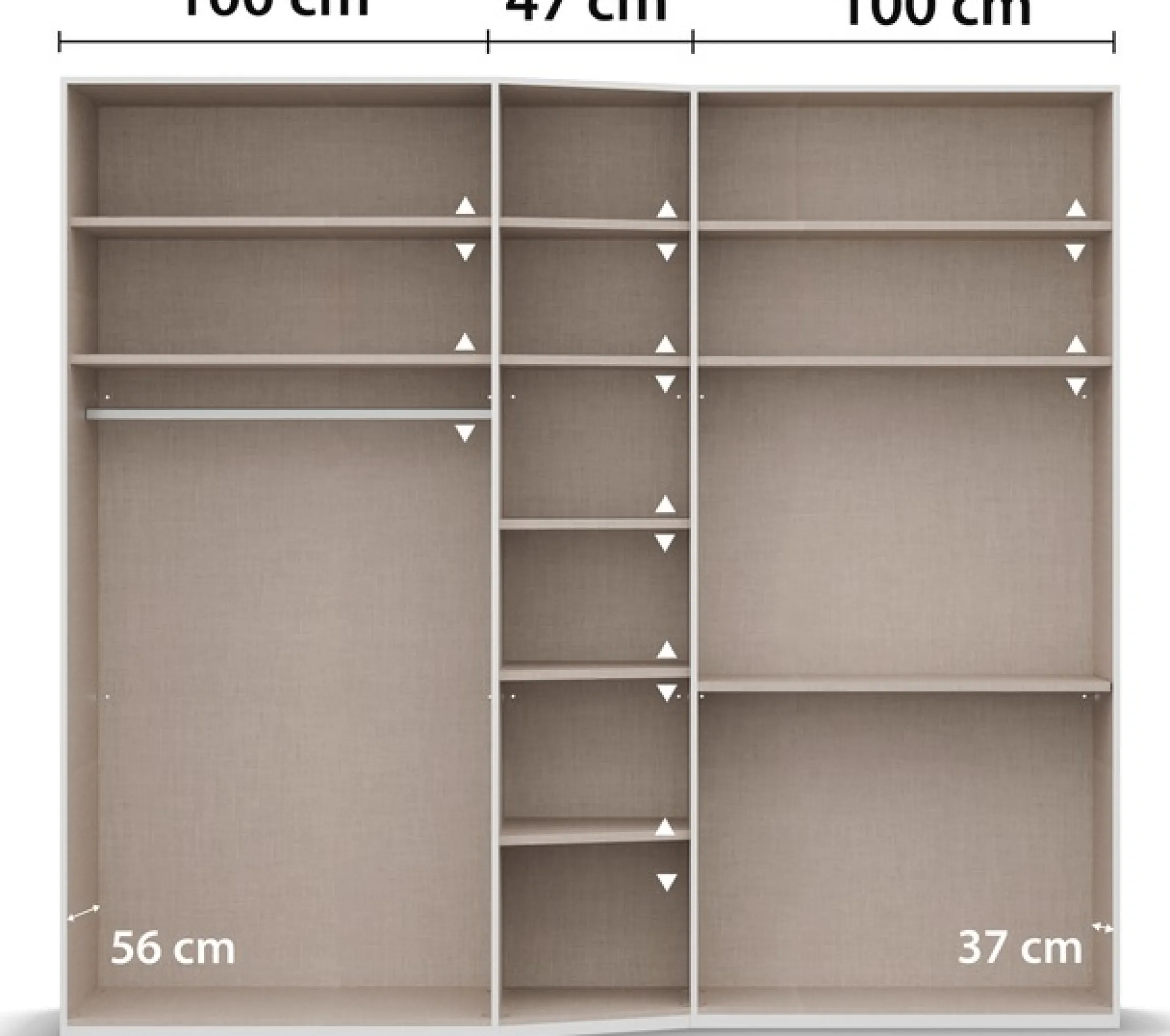 rauch Drehtürenschrank »Kleiderschrank Schrank Garderobe Wäscheschrank WAVE« Breiten 247/297 cm, Höhe 222 cm, inkl. SOFT-CLOSE-FUNKTION,in 2 unterschiedlichen Tiefen, mit Soft-Close Funktion MADE IN GERMANY