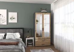 rauch Drehtürenschrank »Kleiderschrank Schrank Garderobe Wäscheschrank VOYAGER« in 3 verschiedenen Ausstattungen BASIC/CLASSIC/PREMIUM,mit modernen Griffen in Graumetallic, inkl. Schubkästen und Spiegel