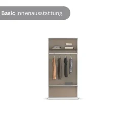 rauch Drehtürenschrank »Kleiderschrank Schrank Garderobe Wäscheschrank VOYAGER« in 3 verschiedenen Ausstattungen BASIC/CLASSIC/PREMIUM,mit modernen Griffen in Graumetallic, inkl. Schubkästen und Spiegel