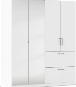 rauch Drehtürenschrank »Kleiderschrank Schrank Garderobe Schlafzimmerschrank PADUA« voll aufgelegte Spiegeltüren, zwei große Schubladen MADE IN GERMANY
