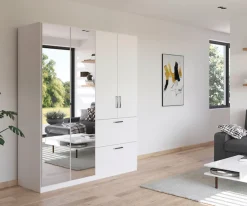 rauch Drehtürenschrank »Kleiderschrank Schrank Garderobe Schlafzimmerschrank PADUA« voll aufgelegte Spiegeltüren, zwei große Schubladen MADE IN GERMANY