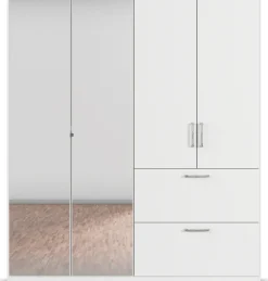 rauch Drehtürenschrank »Kleiderschrank Schrank Garderobe Schlafzimmerschrank PADUA« voll aufgelegte Spiegeltüren, zwei große Schubladen MADE IN GERMANY