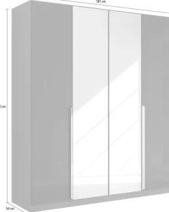 rauch Drehtürenschrank »Kleiderschrank Schrank Garderobe Ankleide GLAMOUR BY QUADRA SPIN« Breiten: 181/226/271 cm, Höhe 210 cm,mit Spiegel und Hochglanz-Front, Stangengriff MADE IN GERMANY