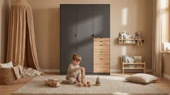 rauch Drehtürenschrank »Kleiderschrank Schrank Garderobe Wäscheschrank Ankleide ONTARIO« Breiten 136/181 cm,mit 5 Schubladen in unterschiedlichen Größen MADE IN GERMANY