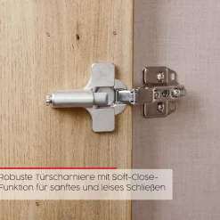rauch Drehtürenschrank »Kleiderschrank Schrank Garderobe Schlafzimmerschrank EVELYN« in 2 Höhen 197 oder 210 cm erhältlich, inkl. SOFT-CLOSE-FUNKTION,in elegantem Stil mit Schubladen 3 Breiten und 2 Höhen MADE IN GERMANY