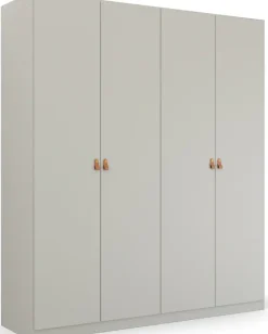 rauch Drehtürenschrank »Kleiderschrank Schrank Garderobe Ankleide HOMEY BY QUADRA SPIN« Breiten: 181/226/271 cm, Höhe 210 cm,mit Grifflaschen aus weichem, cognacbraunem Leder