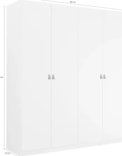 rauch Drehtürenschrank »Kleiderschrank Schrank Garderobe Ankleide HOMEY BY QUADRA SPIN« Breiten: 181/226/271 cm, Höhe 210 cm,mit Grifflaschen aus weichem, cognacbraunem Leder