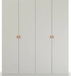 rauch Drehtürenschrank »Kleiderschrank Schrank Garderobe Ankleide HOMEY BY QUADRA SPIN« Breiten: 181/226/271 cm, Höhe 210 cm,mit Grifflaschen aus weichem, cognacbraunem Leder