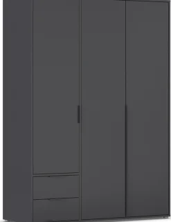 rauch Drehtürenschrank »Kleiderschrank Schrank Garderobe Wäscheschrank NAGATA viel Stauraum« in 3 verschiedenen Ausstattungen BASIC/CLASSIC/PREMIUM,mit Schubladen sowie Stangengriffen TOPSELLER MADE IN GERMANY