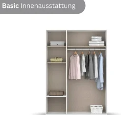 rauch Drehtürenschrank »Kleiderschrank Schrank Garderobe Wäscheschrank NAGATA viel Stauraum« in 3 verschiedenen Ausstattungen BASIC/CLASSIC/PREMIUM,mit Schubladen sowie Stangengriffen TOPSELLER MADE IN GERMANY