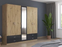 rauch Drehtürenschrank »Kleiderschrank Schrank Garderobe Wäscheschrank BORBONA« Breiten 226/271 cm, Höhe 210 cm,in 2 Breiten, mit Spiegel und vielen Farbkombinationen MADE IN GERMANY