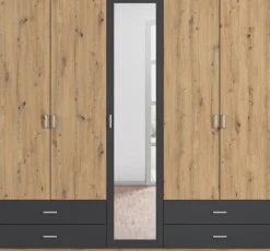 rauch Drehtürenschrank »Kleiderschrank Schrank Garderobe Wäscheschrank BORBONA« Breiten 226/271 cm, Höhe 210 cm,in 2 Breiten, mit Spiegel und vielen Farbkombinationen MADE IN GERMANY