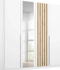 rauch Drehtürenschrank »Kleiderschrank Schrank Garderobe Breiten 181/226/271 cm LAMELLA« 3 verschiedene Ausstattungen BASIC/CLASSIC/PREMIUM (inkl. SOFT-CLOSE),elegante Lamellen-Auflage in 3D Akustikpaneel Optik MADE IN GERMANY