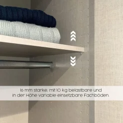rauch Drehtürenschrank »Kleiderschrank Schrank Garderobe Breiten 181/226/271 cm LAMELLA« 3 verschiedene Ausstattungen BASIC/CLASSIC/PREMIUM (inkl. SOFT-CLOSE),elegante Lamellen-Auflage in 3D Akustikpaneel Optik MADE IN GERMANY