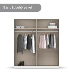 rauch Drehtürenschrank »Kleiderschrank Schrank Garderobe Breiten 181/226/271 cm LAMELLA« 3 verschiedene Ausstattungen BASIC/CLASSIC/PREMIUM (inkl. SOFT-CLOSE),elegante Lamellen-Auflage in 3D Akustikpaneel Optik MADE IN GERMANY