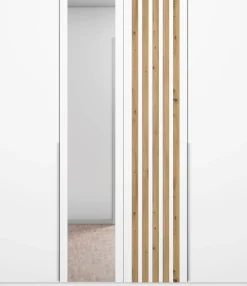 rauch Drehtürenschrank »Kleiderschrank Schrank Garderobe Breiten 181/226/271 cm LAMELLA« 3 verschiedene Ausstattungen BASIC/CLASSIC/PREMIUM (inkl. SOFT-CLOSE),elegante Lamellen-Auflage in 3D Akustikpaneel Optik MADE IN GERMANY