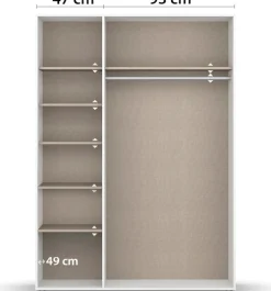 rauch Drehtürenschrank »Kleiderschrank Schrank Garderobe Wäscheschrank NARAI mit Spiegel« in 3 verschiedenen Ausstattungen BASIC/CLASSIC/PREMIUM,Griffausfräsungen für eine grifflose Optik TOPSELLER MADE IN GERMANY