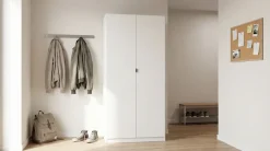 rauch Drehtürenschrank »Kleiderschrank Schrank Garderobe Wäscheschrank Ankleide ONTARIO« Breite 91 cm,in schlichtem Stil mit Metallgriff in Graumetallic MADE IN GERMANY