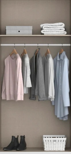 rauch Drehtürenschrank »Kleiderschrank Schrank Garderobe Wäscheschrank Ankleide ONTARIO« Breite 91 cm,in schlichtem Stil mit Metallgriff in Graumetallic MADE IN GERMANY