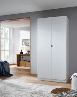 rauch Drehtürenschrank »Kleiderschrank Schrank Garderobe Wäscheschrank Ankleide ONTARIO« Breite 91 cm,in schlichtem Stil mit Metallgriff in Graumetallic MADE IN GERMANY