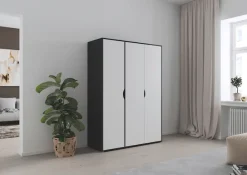 rauch Drehtürenschrank »Kleiderschrank Schrank Garderobe Wäscheschrank NARAI viel Stauraum« in 3 verschiedenen Ausstattungen BASIC/CLASSIC/PREMIUM,Griffausfräsungen für eine grifflose Optik TOPSELLER MADE IN GERMANY