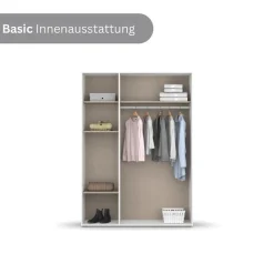 rauch Drehtürenschrank »Kleiderschrank Schrank Garderobe Wäscheschrank NARAI viel Stauraum« in 3 verschiedenen Ausstattungen BASIC/CLASSIC/PREMIUM,Griffausfräsungen für eine grifflose Optik TOPSELLER MADE IN GERMANY