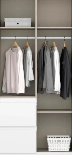 rauch Drehtürenschrank »Kleiderschrank Schrank Garderobe Wäscheschrank Ankleide NIDDA« Breiten 91/136/181 cm, Höhe 197 cm,grifflose Front sowie Push-to-Open Funktion MADE IN GERMANY