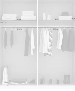 rauch Drehtürenschrank »Kleiderschrank Schrank Garderobe Ankleide DARK&WOOD BY QUADRA SPIN« Breiten: 181/226/271 cm, Höhe 210 cm,im Industrial Style mit Metallgriffstangen, mit Spiegel