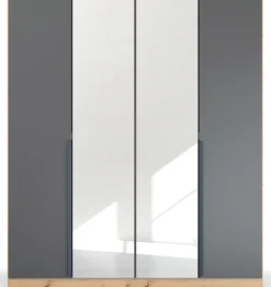 rauch Drehtürenschrank »Kleiderschrank Schrank Garderobe Ankleide DARK&WOOD BY QUADRA SPIN« Breiten: 181/226/271 cm, Höhe 210 cm,im Industrial Style mit Metallgriffstangen, mit Spiegel