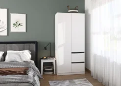 rauch Drehtürenschrank »Kleiderschrank Schrank Garderobe Wäscheschrank COSTA Breite 91 cm« in 3 Ausstattungen BASIC/CLASSIC/PREMIUM,Breite 91 cm grifflose Front mit Push-to-Open Funktion MADE IN GERMANY